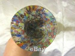 Vintage Murano Millefiori Italian Art Glass 5.75 Tall Tumbler Italy Venetian NR