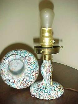 Vintage Murano Millefiori Italian Art Glass Lamp. Perfect Condition