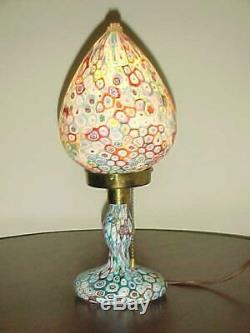 Vintage Murano Millefiori Italian Art Glass Lamp. Perfect, Excellent Condition