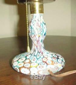 Vintage Murano Millefiori Italian Art Glass Lamp. Perfect, Excellent Condition