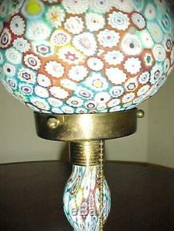 Vintage Murano Millefiori Italian Art Glass Lamp. Perfect, Excellent Condition