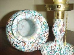 Vintage Murano Millefiori Italian Art Glass Lamp. Perfect, Excellent Condition