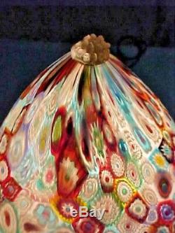 Vintage Murano Millefiori Italian Art Glass Lamp. Perfect, Excellent Condition