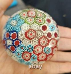 Vintage Murano Millefiori Italian Paperweight Art Glass 3