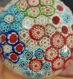 Vintage Murano Millefiori Italian Paperweight Art Glass 3