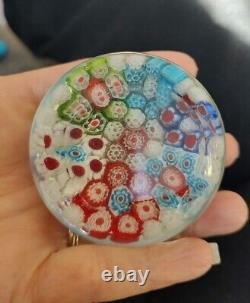 Vintage Murano Millefiori Italian Paperweight Art Glass 3