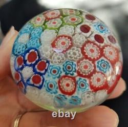 Vintage Murano Millefiori Italian Paperweight Art Glass 3