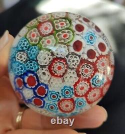 Vintage Murano Millefiori Italian Paperweight Art Glass 3