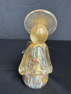 Vintage Murano Millefiori Murrina Gold Aventurine Art Glass Angel Figurine