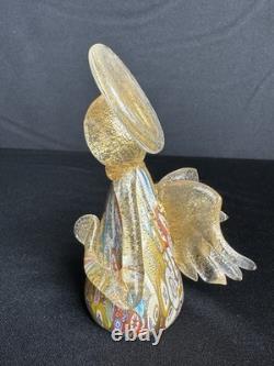 Vintage Murano Millefiori Murrina Gold Aventurine Art Glass Angel Figurine