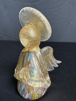 Vintage Murano Millefiori Murrina Gold Aventurine Art Glass Angel Figurine