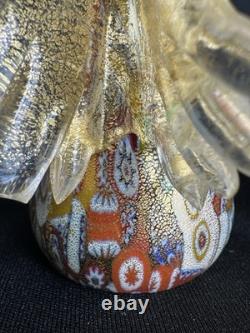 Vintage Murano Millefiori Murrina Gold Aventurine Art Glass Angel Figurine