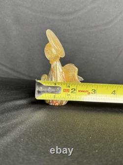Vintage Murano Millefiori Murrina Gold Aventurine Art Glass Angel Figurine