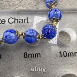 Vintage Murano Millefiori Necklace Glass Beaded Cobalt Blue 25
