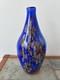 Vintage Murano Millefiori Vase Italy Art Glass Blue Multi Colored Heavy