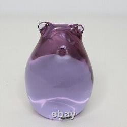 Vintage Murano Neodymium Alexandrite Purple Blue Glass Bear Pig Figurine 4