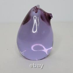 Vintage Murano Neodymium Alexandrite Purple Blue Glass Bear Pig Figurine 4