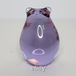 Vintage Murano Neodymium Alexandrite Purple Blue Glass Bear Pig Figurine 4