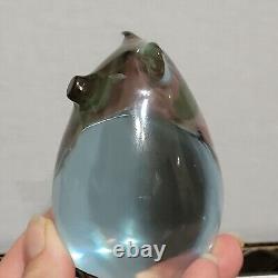 Vintage Murano Neodymium Alexandrite Purple Blue Glass Bear Pig Figurine 4