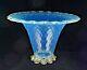 Vintage Murano Net Style Italian Art Glass Footed Opalescent Vase