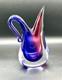 Vintage Murano Oball Luigi Onesto Sommerso Glass Pitcher Ewer Ruby Cobalt Vase