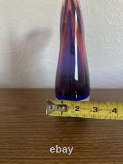 Vintage Murano Oball Luigi Onesto Sommerso Glass Pitcher Ewer Ruby Cobalt Vase