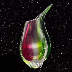Vintage Murano Oggetti Tricolor Tear Drop Sommerso Vase Luigi Onesto Italy Glass