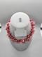 Vintage Murano Opaline Art Glass Pink Duck Bead Necklace Gold Dust Brass Spacers