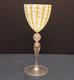 Vintage Murano Pastel Zanfirico Latticino Ribbon Aventurine Goblet Wine Glass 9