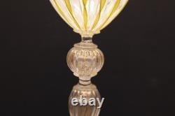 Vintage Murano Pastel Zanfirico Latticino Ribbon Aventurine Goblet Wine Glass 9