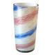 Vintage Murano Pink Blue Striped Aventurine Art Glass Vase (Attr Fratelli Toso)