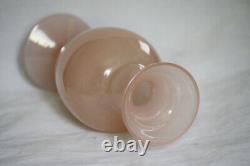Vintage Murano Pink Opaline Footed Vase 24cm 9.4in 60s 70s MCM Italian Glass