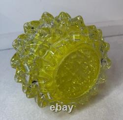Vintage Murano Rostrato Spiked Glass Vase In Rare Yellow Color Circa 1990's Vintage Murano Rostrato Spiked Glass Vase In Rare Yellow Color Circa 1990's