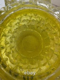 Vintage Murano Rostrato Spiked Glass Vase In Rare Yellow Color Circa 1990's