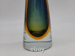 Vintage Murano SOMMERSO Glass VASE MCM Blue Green Amber