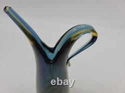 Vintage Murano SOMMERSO Glass VASE MCM Blue Green Amber