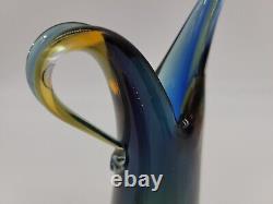 Vintage Murano SOMMERSO Glass VASE MCM Blue Green Amber