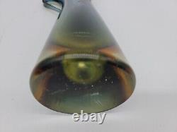 Vintage Murano SOMMERSO Glass VASE MCM Blue Green Amber