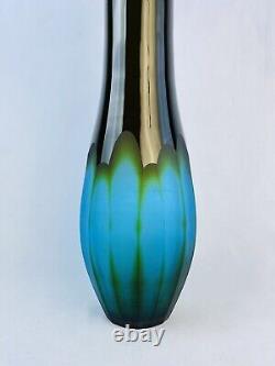 Vintage Murano Salviati Bulbi Blue Glass Vase Anna Gili for Salviati & Co. RARE