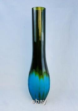 Vintage Murano Salviati Bulbi Blue Glass Vase Anna Gili for Salviati & Co. RARE
