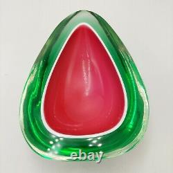 Vintage Murano Seguso Barbini Sommerso Art Glass Geode Mid Century Ashtray XXL