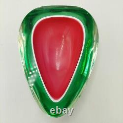 Vintage Murano Seguso Barbini Sommerso Art Glass Geode Mid Century Ashtray XXL