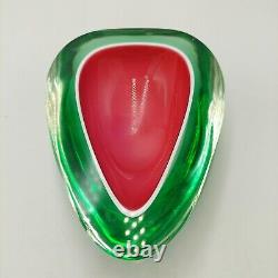 Vintage Murano Seguso Barbini Sommerso Art Glass Geode Mid Century Ashtray XXL