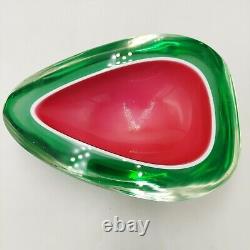 Vintage Murano Seguso Barbini Sommerso Art Glass Geode Mid Century Ashtray XXL