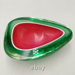 Vintage Murano Seguso Barbini Sommerso Art Glass Geode Mid Century Ashtray XXL