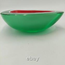 Vintage Murano Seguso Barbini Sommerso Art Glass Geode Mid Century Ashtray XXL