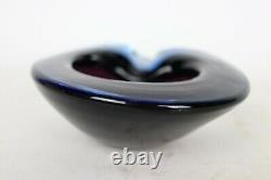 Vintage Murano Seguso Geode Ashtray Bowl Sommerso Art Glass Purple/Blue 60s MCM