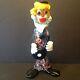 Vintage Murano Seguso Glass Clown playing guitar with paper label