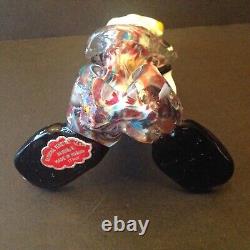Vintage Murano Seguso Glass Clown playing guitar with paper label