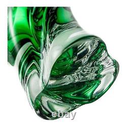 Vintage Murano Seguso Sommerso Green Swirl Art Glass Vase Mid-Century Modern